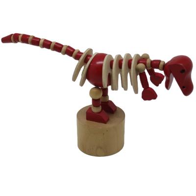 China Teaching Wooden Dinosaur Toy Dancing Game Rocking Puppets Push Up Toys For Children for sale