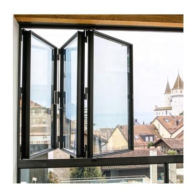 China Topwindow Bi Folding Aluminum Folding Screen Double Fold Window Sliding Stained Glass for sale