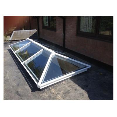 China Sliding glazed top window glass sliding opening pyramid skylight for a flat roof extension pyramid roof window for sale