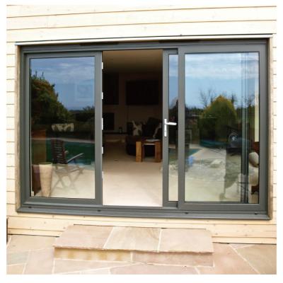 China China Manufacturer Aluminum Muti Track Double Lowes Waterproof Exterior Glass French Patio Sliding Doors for sale