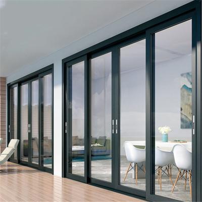 China Sound Insulation Automatic Glass Doors Sliding Interior Aluminum Sliding Doors with Insert Blinds for Villa Project White Aluminum Sliding Doors for sale