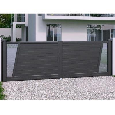 China Customized Easily Assembled Front Aluminum Double Driveway Gate Security Electronic Gate For Outdoor Garden for sale