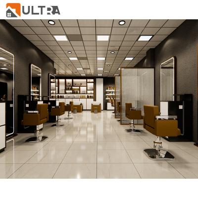 China Customized Ultra Customized Cabinet for Barbershop Salon Beauty Kiosk Salon Mirrors Station Decor Table for sale