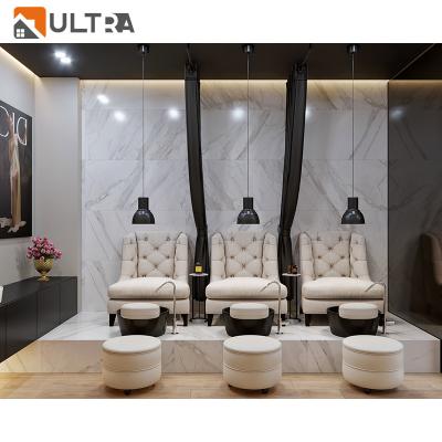 China Customized Ultra decor interior feet care store nail salon furniture beauty salon products nail table salon chair for sale