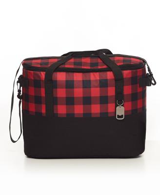 China Cheap and Portable Oversized Waterproof Buffalo Plaid Insulated Cooler Bags for sale