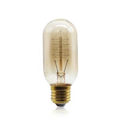 China Vintage Retro T45 Edison Style Light Bulb Antique Old Fashioned Brass E27 Light Bulb 40W for sale