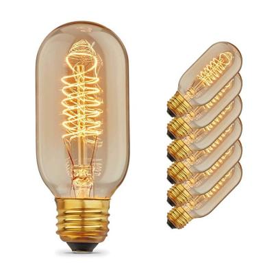 China Dimmable Brass Tube Edison T45 Edison Bulb E27 B22 Light Bulb CE ROHS Certification for sale