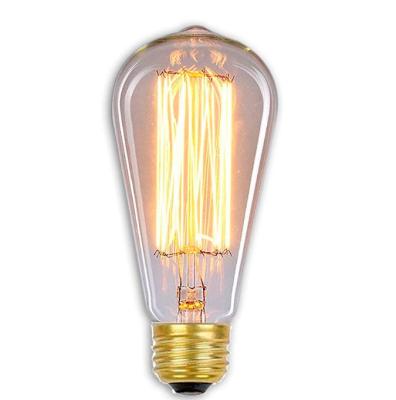 China Vintage edison bulb ST64 Dimmable 40w 60w squirrel brass cage light clear&gold E26 E27 glass base 110-240v for sale