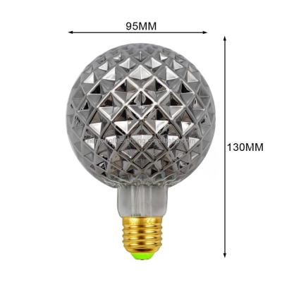 China Garden Light Bulb G80/G95/G125 Apple Globe Smoke 2w 4w 6w E26/27 Warm Edison Led Filament Bulb for sale