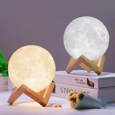 China Modern Creative Led Magnetic Levitating Moon Lamp 3D Printing Magnetic Moon Lamp Night Light for sale