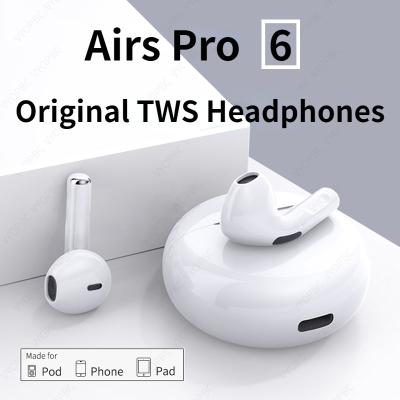 China DJ Original NEW Air Pro 6 TWS Wireless Earbuds Phone Bluetooth Earbuds Mic Pods In Ear Sports Headphones Earbuds For Xiaomi for sale