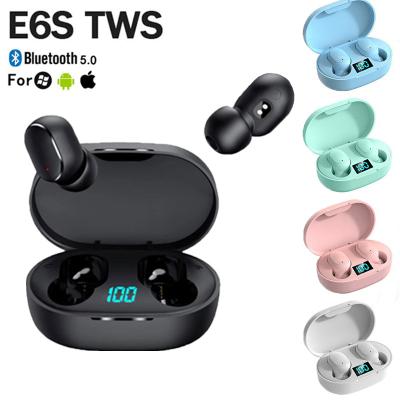 China New E6S 9D Stero Wireless DJ Headphone IPX4 Waterproof 5.0 Bluetooth Earphone Earplug No Delay TWS Auricular Mic With Charging Case for sale