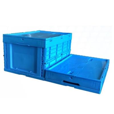 China Heavy Duty Plastic Solid Box Storage Moving Stackable Stackable Logistics Crate With Lid for sale