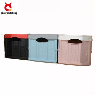 China Viable Rectangle Reusable Stackable Plastic Clothing Home Folding Storage Box for sale