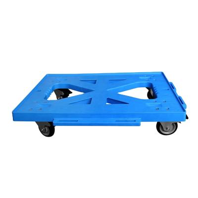 China 4 Logistics Trolley Heavy Duty Durable Transportation Strong Hot Selling Wheeled Plastic Trolley for sale