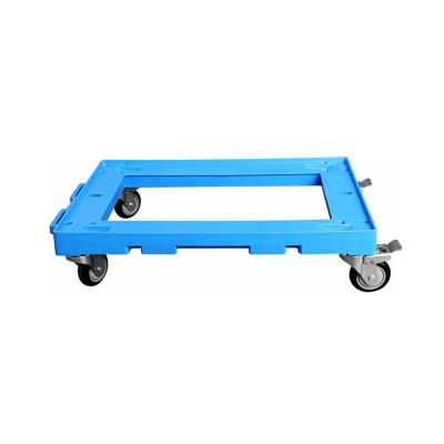 China Trolley Strong Flat Surface Plastic Trolley Pallet With Wheels For Logistic Box for sale