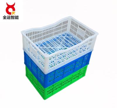 China Logistics Folding Crates Good Price Folding Box Tomato Crate Industrial Solid Plastic Folding Turnover Heavy Duty Box For Vegetable Fruit for sale