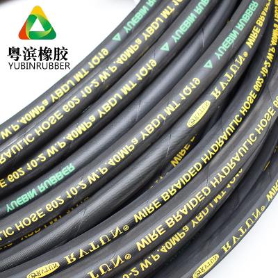 China Rubber Surface High Temperature Sticker Fabric National Standard Ruitu Resistance Hydraulic Hose 40mp 10*2*100 for sale