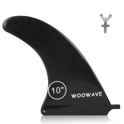 China 10inch Black SUP Single Center Fin Boosts Maneuverability on Surfboard Replacement for sale