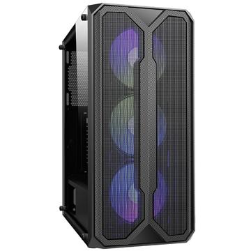 China With Fan SAMA Metal Mesh With ARGB Stripe Refected Gaming PC Case for sale