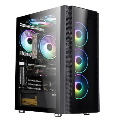 China With New USB3.0 Side Panel Window Design SAMA OEM Gaming PC Cases Cable Tempered Glass ATX Desktop Computer Case for sale