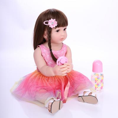 China Soft Toy 22 Inch Full Body Silicone Doll Girl Reborn Cloth Doll Fairy Educational Toys for sale