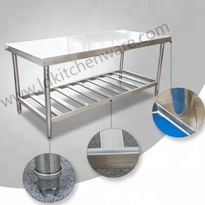 China 0.8/1.0/1.2mm China Patent Trade Board Factory Hotel Restaurant Kitchen Tableware Anti-Corrosion Galvanized Stainless Steel Kitchen Work Table for sale