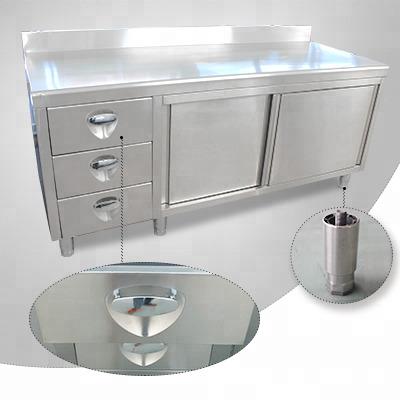 China 0.8/1.0/1.2mm Patent Commercial Board Hotel Restaurant Kitchenware Stainless Steel Sliding Door Anti-Corrosion Work Table With Drawers Splash for sale