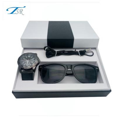 China Fabulous Water Resistant Fashion Father's Day Gift With Sunglasses Earbuds Watch Set For Men for sale