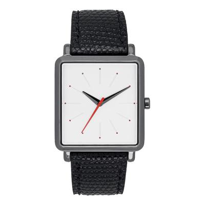 China Wholesale Luxury Decorative Day/Date Watch Square Shaped Case And White Black Wrist Band For Lady for sale