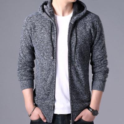 China 2022 QUICK DRY Hooded Cardigan Men's Loose Plush Thickened Zipper Hooded Men's Sweater Winter Casual Coat for sale