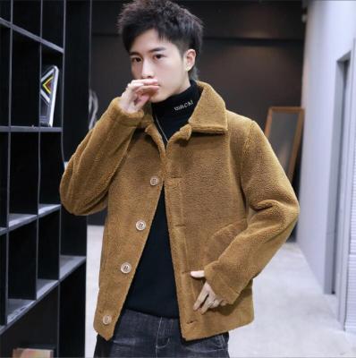 China Autumn and winter men's QUICK-DRY coat with thick plush leisure with plush on both sides use wool outerwear men's jacket for sale