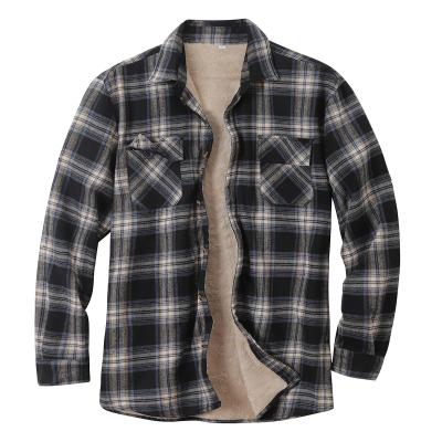 China Men's Casual Woolen Shirt QUICK DRY Thick Warm Men's Plaid Corduroy Outer Coat for sale