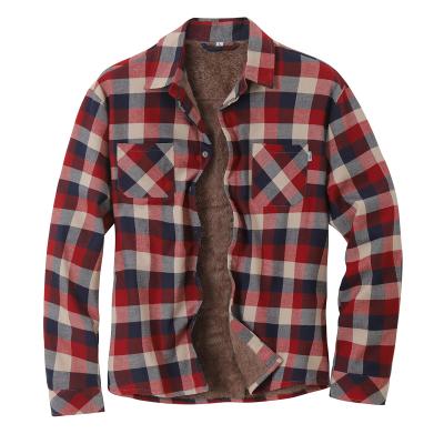 China QUICK DRY Warm Thickened Cotton Plus Size Men's Cotton Plaid Long Sleeve Loose Hooded Jacket for sale