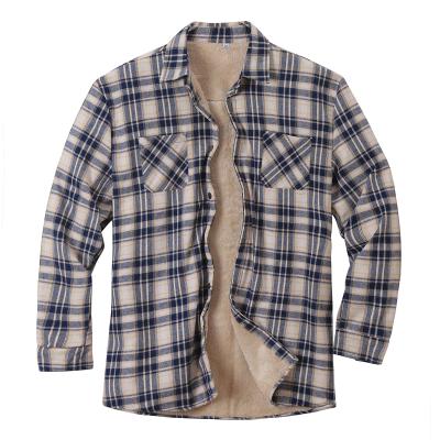 China Anti-pilling 2021 new arrivals men's winter autumn vintage plus size plaid loose casual thicken shirt coat for sale