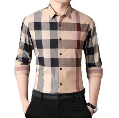 China Anti-wrinkle 2022 new long sleeve business fashion men's casual shirt spring and autumn lapel no stain iron shirt for sale