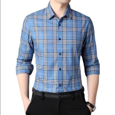 China Wholesale Anti-Wrinkle Spring Autumn Casual Cotton Men Long Sleeve Plaid Shirt for sale