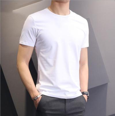 China Men's T-shirt Men's Anti-Wrinkle Round Neck Slim Fit Fashion T-shirt Short Sleeve Color Men's Casual Bottom Shirt for sale