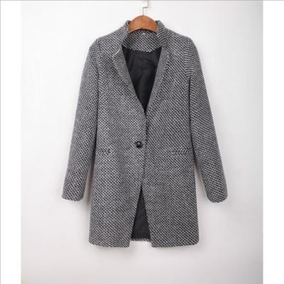 China 2021 Ladies Winter Lapel Trench Wool Cashmere Coat Breathable Warm Women for sale