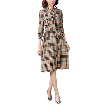 China NEW fashion trend Anti-wrinkle printed plaid color women's cardigan coat turtle neck long coat warm coat long coat colorful jacket for sale