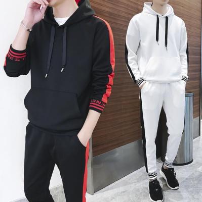 China QUICK DRY Men Set Causal Hoodies Patchwork Jacket Men 2Pcs Tracksuit Sportswear Sweatshirt Sweatshirt Pants Jogger Suit Mens Suit for sale