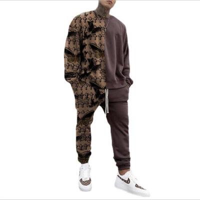 China 2021 Autumn Men's Long Suit QUICK DRY Upper Long Sleeve Pants Printed Men's Two-Piece Sportswear for sale