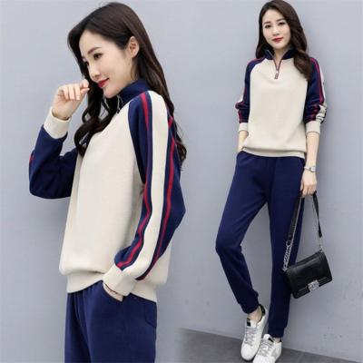 China 2021 NEW Fall 2021 NEW QUICK DRY Printed Suit Women's Casual Loose Fashion Long Sleeve Pants 2 Pieces for sale