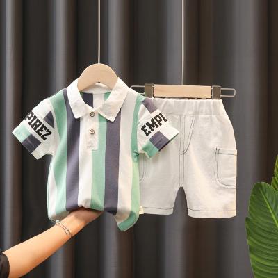 China Summer Smart Casual Children's Clothes Cotton Shorts Short Sleeve Casual Two Piece Suit for sale