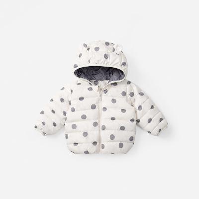 China Hot Sale Thick Mid Length Children's Gray Duck Windproof Padded Down Hooded Jackets for sale