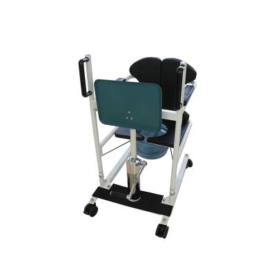 China Carbon steel Hydraulic Patient Lifting Transfer Chair with Commode Transfer Patient from Bed to Chair For Disabled for sale