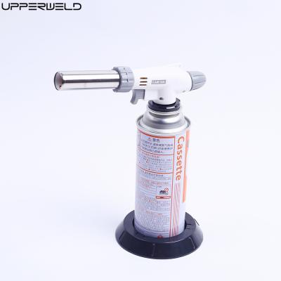 China Kitchen Cooking Torch Butane Flame Gun White 1.6kw Gas Blow Torch Mini BBQ Fire Gun for sale