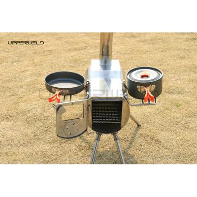 China Portable Firewood Stove Grill Stainless Steel Outdoor Stove for Camping Cooking for sale