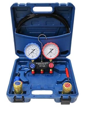 China Upper R744 Car Air Conditioner Refrigeration 80cm All-Copper HVAC Manifold Gauge Set for sale