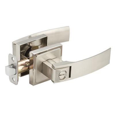 China Heavy duty tubular furniture door flat style leverset lock, zinc alloy lever and rosette handle door lock handleset for sale